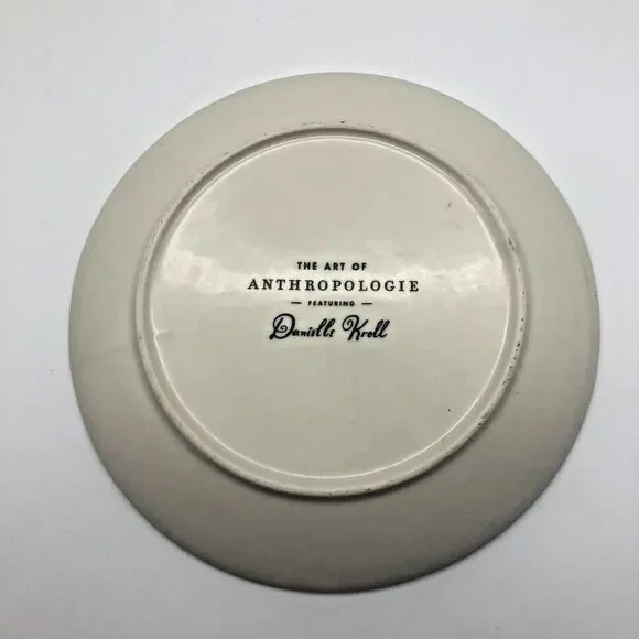 Anthropologie Art of Danielle Kroll Making Spirits Bright Dessert Plate Holiday - Picture 6 of 8